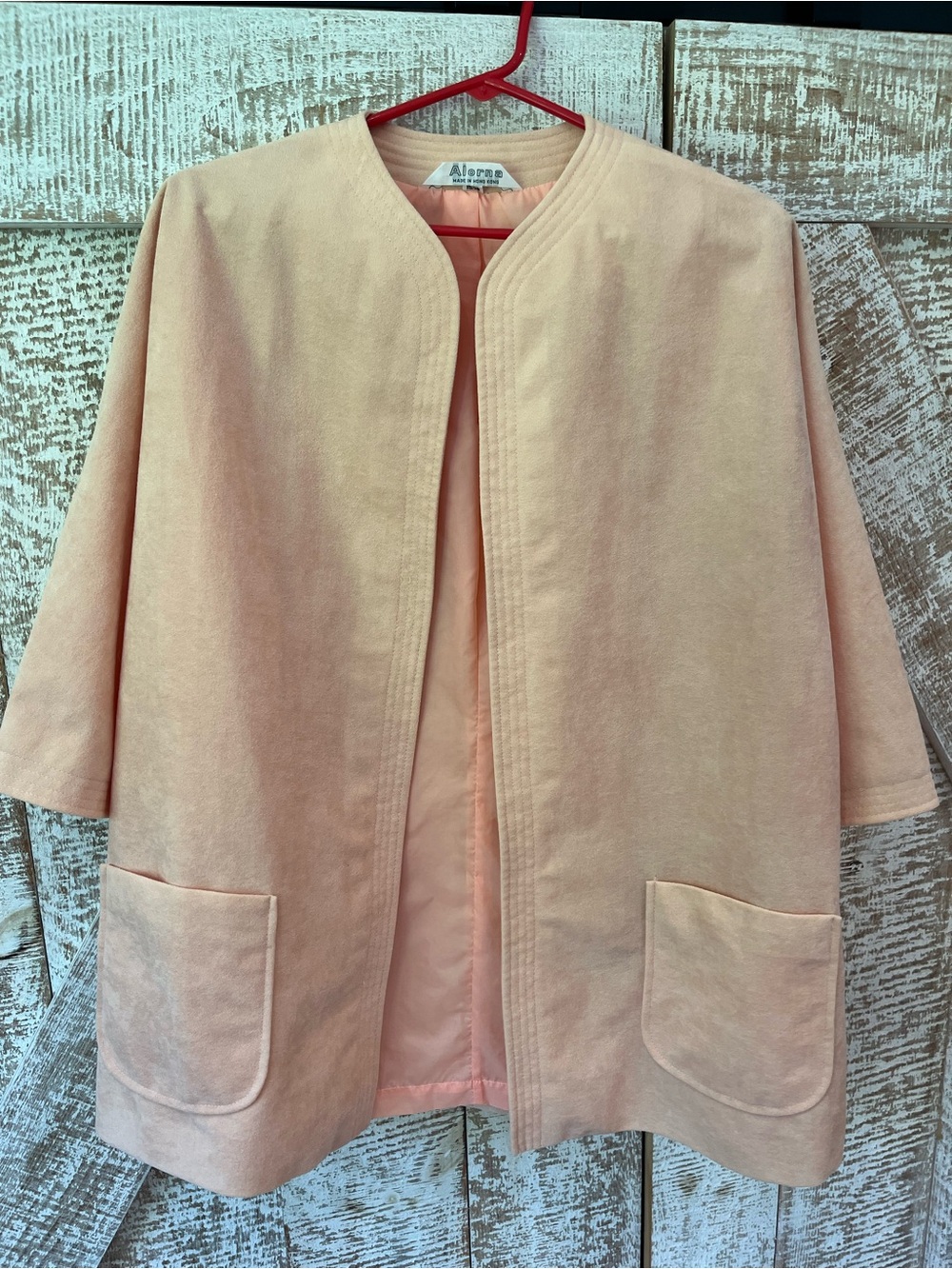 Vintage Alorna Women's Light Peach Open-Front Blazer/Jacket. Sz XL